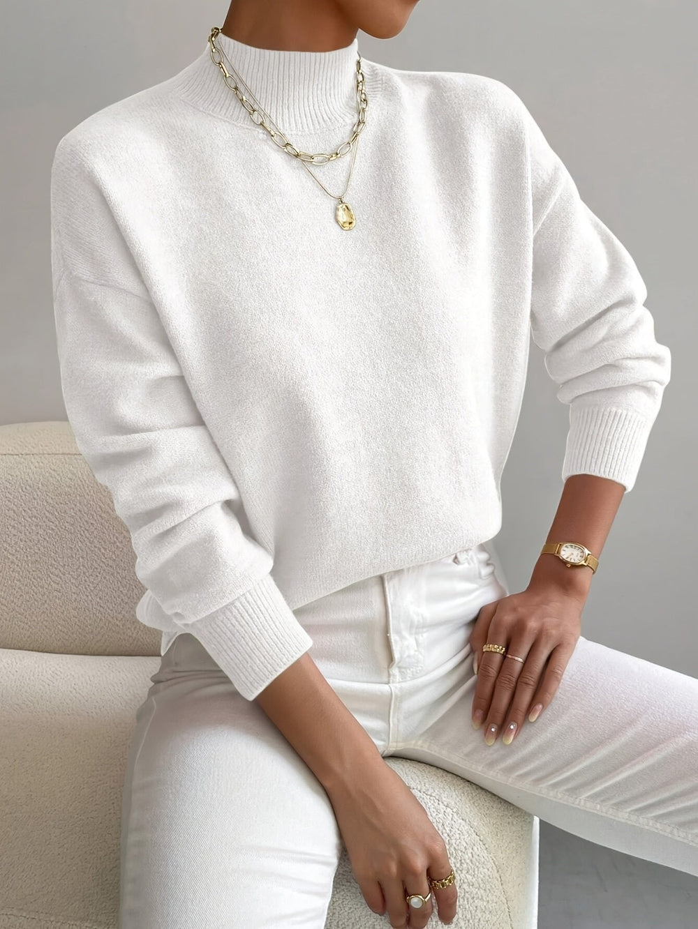 Comfortable Mock Neck Sweater for Women – view 2