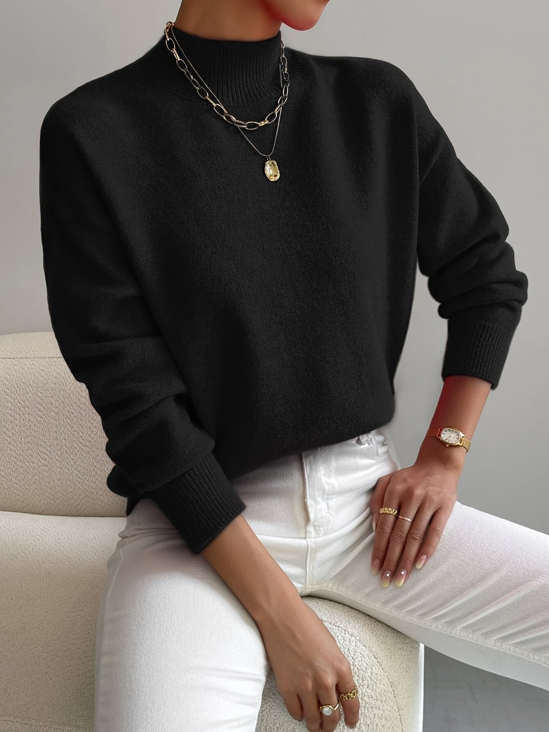 Comfortable Mock Neck Sweater for Women – view 6