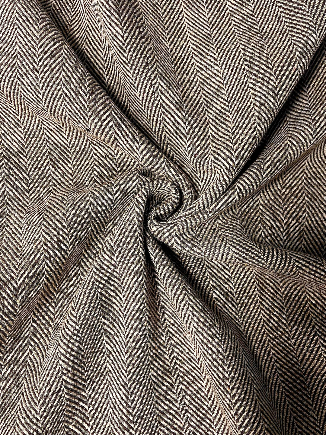 Elegant Khaki Herringbone Tweed Blazer for Women with Lapel Collar Long Sleeve Leather Trim Gold Button Style