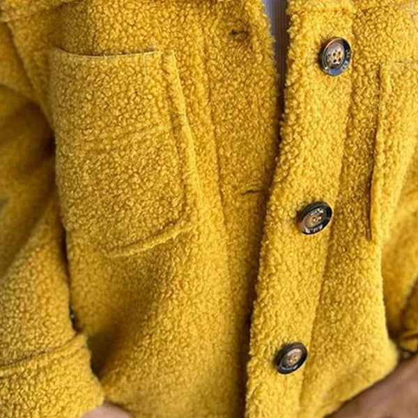 Comfortable Sherpa Jacket for Women with Collar Long Sleeve Button Front Relaxed Casual Style